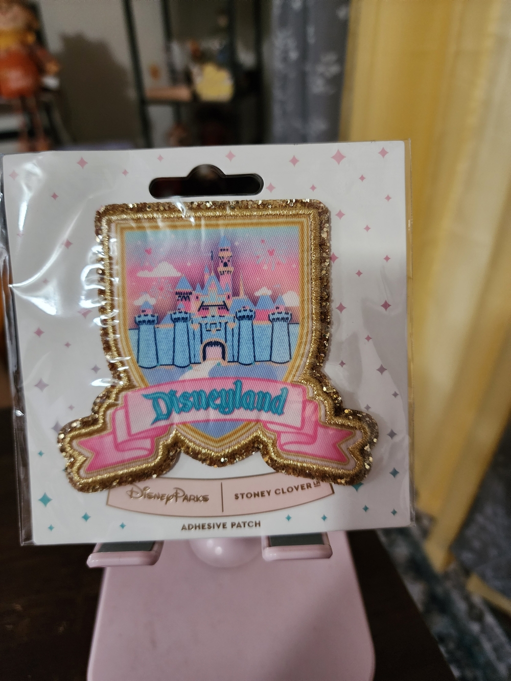Stoney Clover Lane Pink and Blue Castle Patch with Gold Trim